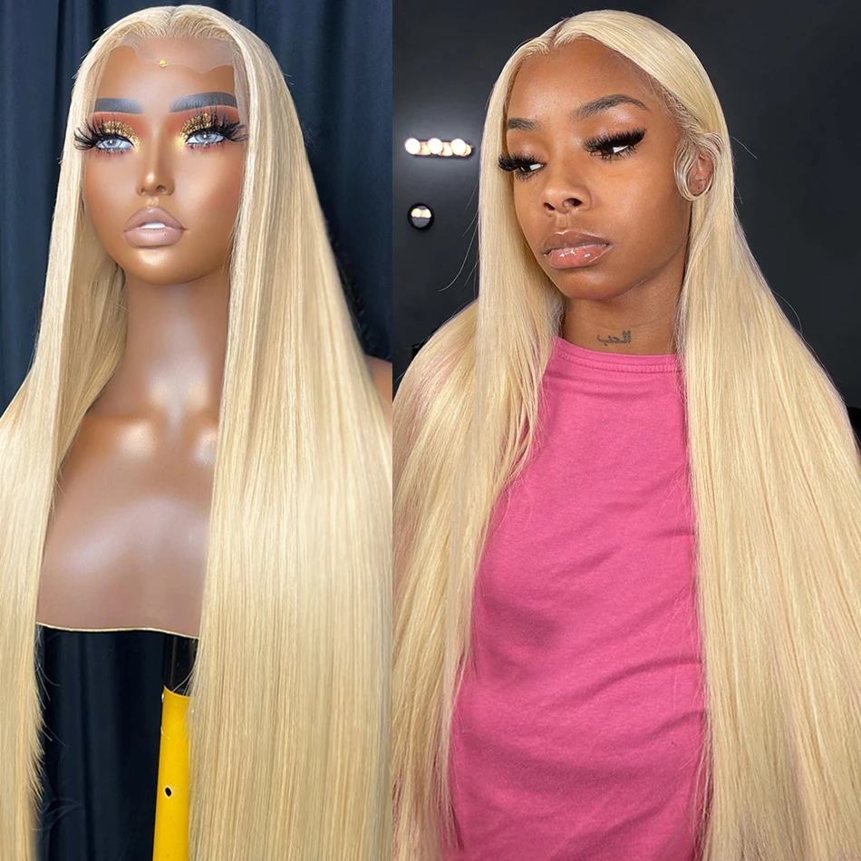 613 HD 250% Honey Blonde 13X6 Straight Lace Front Human Hair Wigs 40 Inches 13X4 Lace Frontal Wigs Glueless Ready To Wear