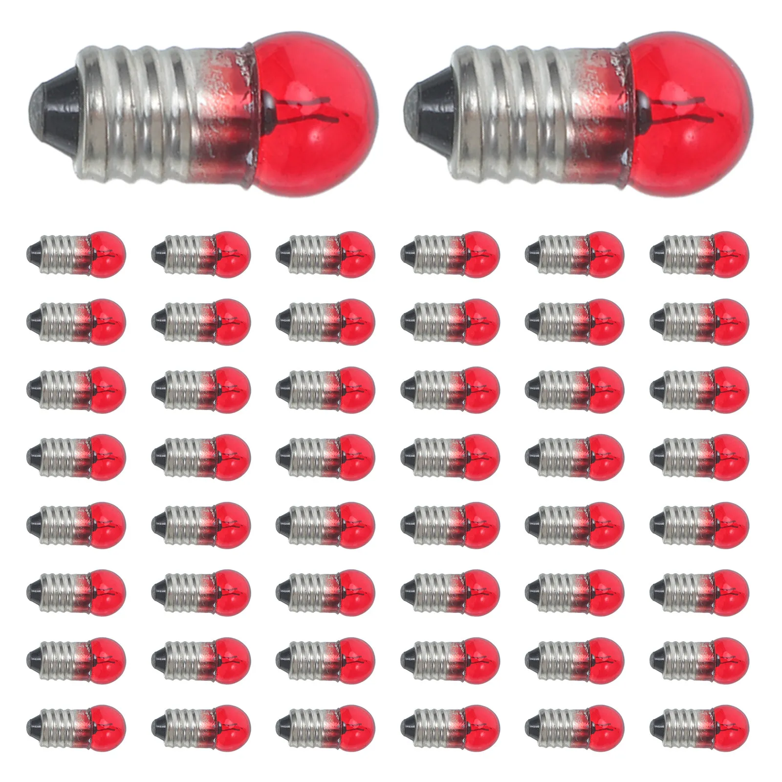 Mini Screw Base Light Bulbs 50 Pack Red Flashlight Lamps for Science Electrical Circuit Physics Lab Kit