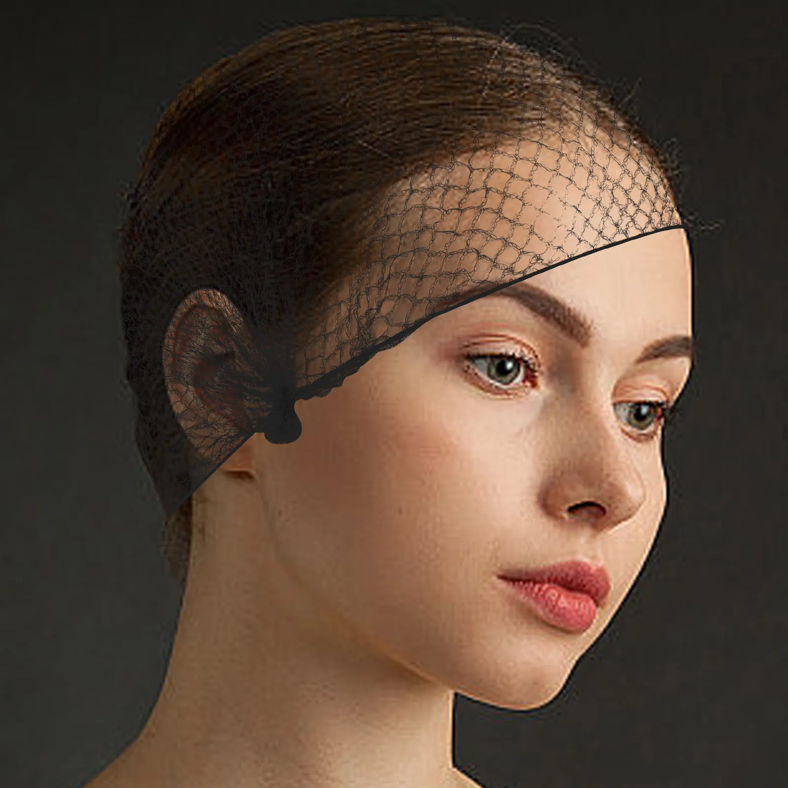 

100 шт. невидимых эластичных сеток для волос из черного дышащего нейлона с мелкой сеткой для женщин и мужчин, для балетных причесок, для сна, для кейтеринга