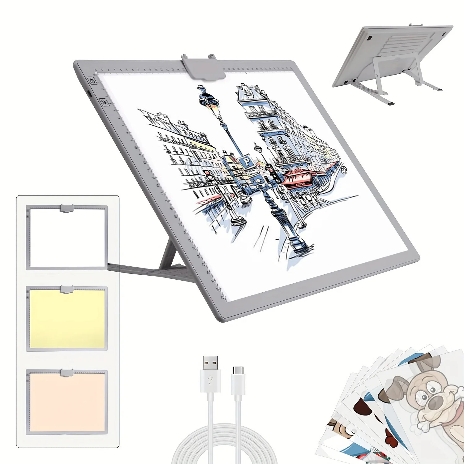 A3 Light Box, Wireless Battery LED Light Pad with Stand,Tracing Light Box for 5D Diamond Painting Kits Artists Drawing Sketching