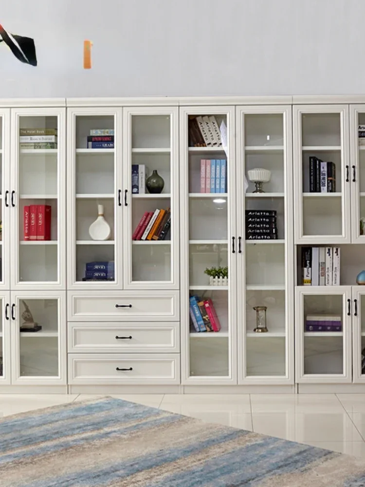 

Напольный книжный шкаф, книжная полка, простой современный с дверцей, комбинированный шкафчик, многофункциональный книжный шкаф