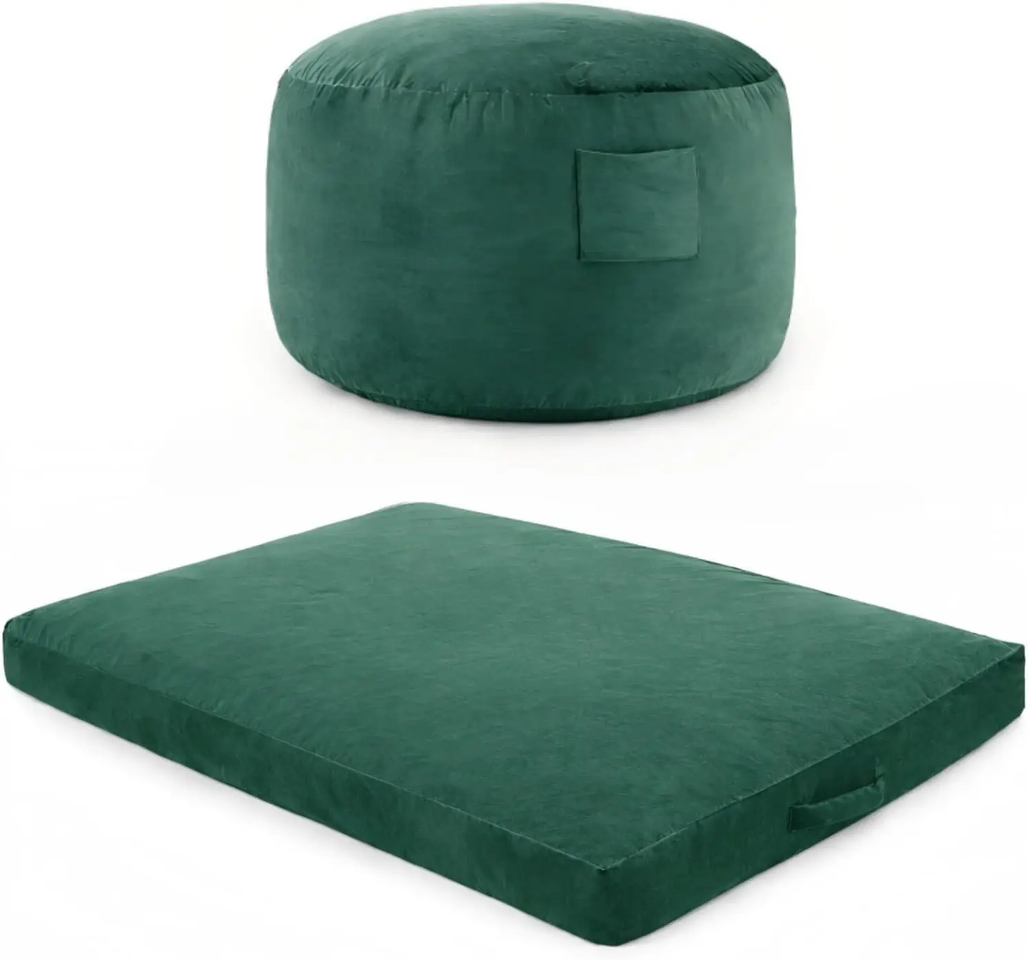 Sillón Puff Convertible Grande de 4 Pies, Sofá Cama Perezoso 4 en 1 de Franela con Relleno de Espuma Viscoelástica, Funda Extraíble, Cómodo y Extragrande