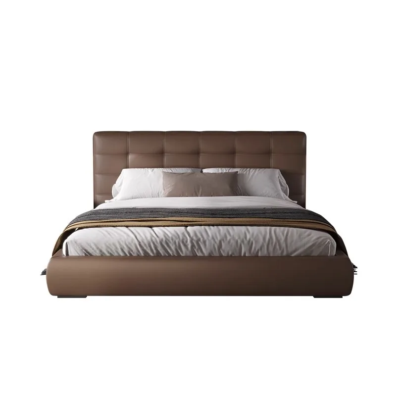 

Leather bed master bedroom high-end atmosphere modern simple soft bag leather bed