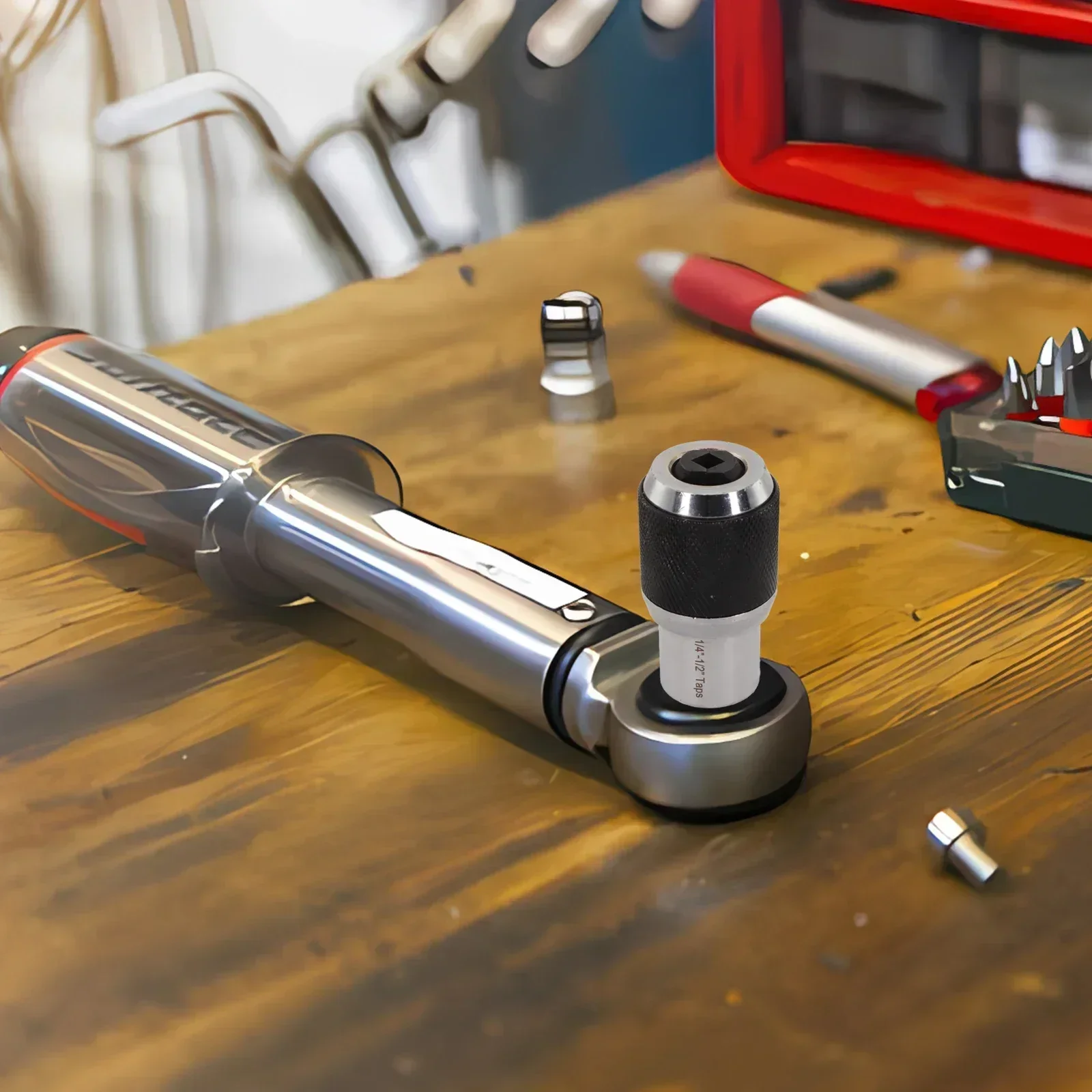 Adjustable Tap Socket Extraction Tool For Taps Reamers Screw Extractor 6-1/4 1/4-1/2in Drive Tap Socket For 3/8in Square Wrench