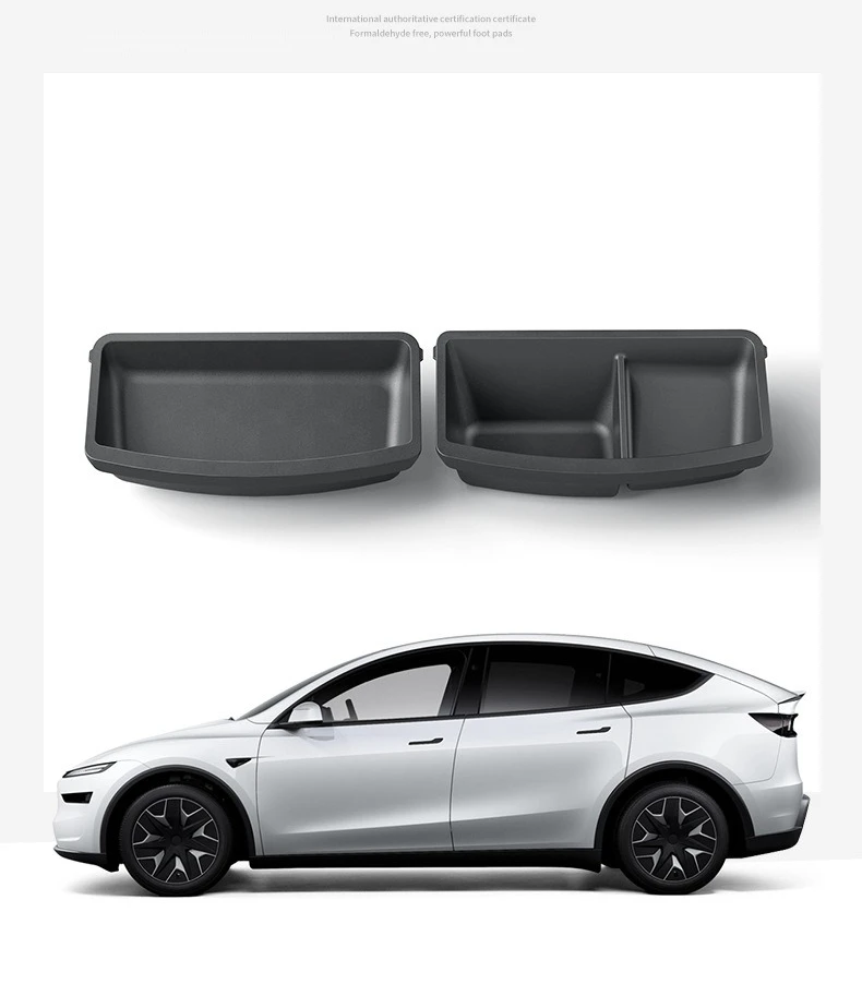 Für Tesla Model YL 2025 2026 Unter-Sitz-Aufbewahrungsbox TPE-Schublade Vorderer Untersitz-Organizer Mülleimer Auto-Innenausstattung ﻿ – Detail 5