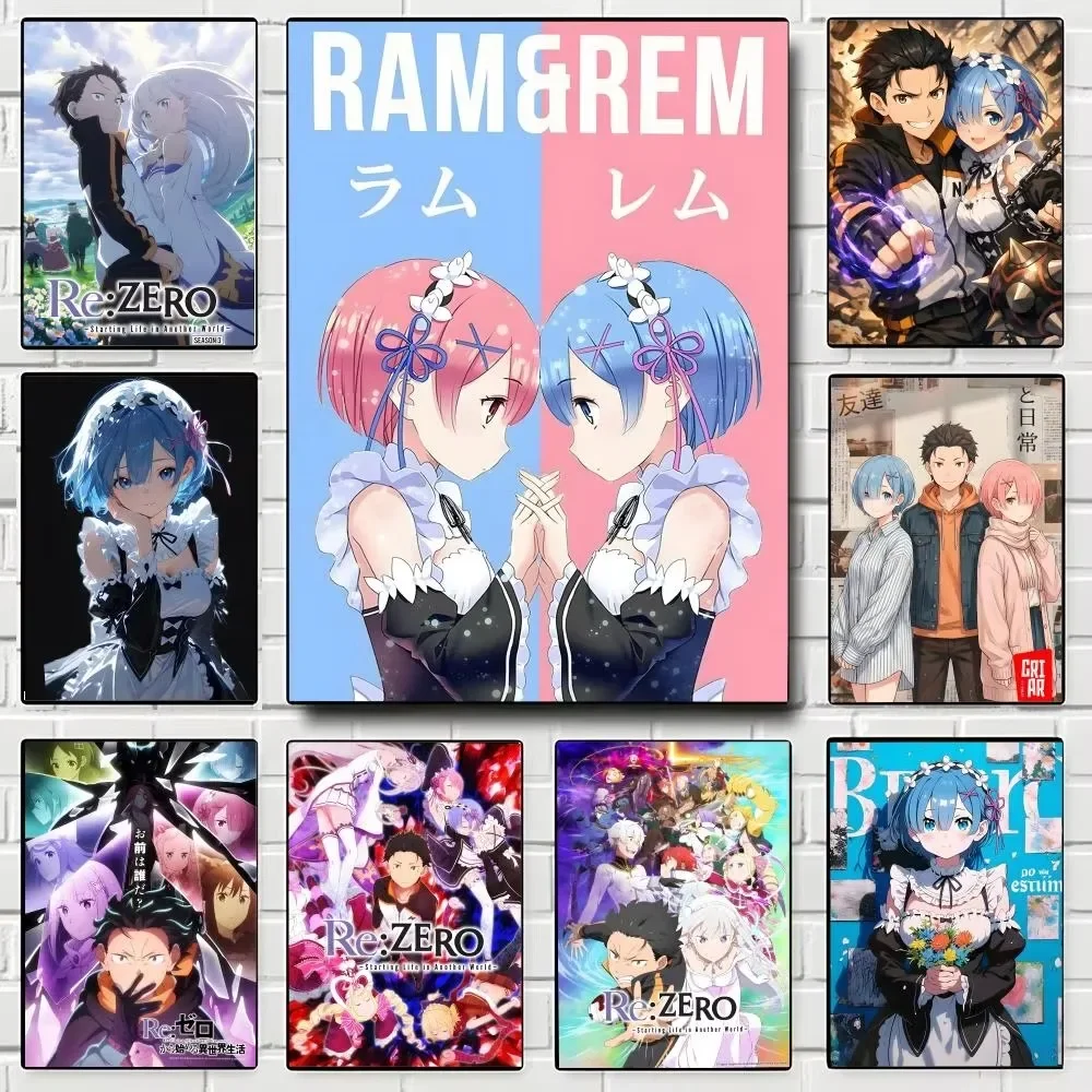 5D DIY Diamond Painting, Re Zero Ram and Rem Character Collection Art Picture, Relaxing DIY Craft, Holiday & Birthday Gift