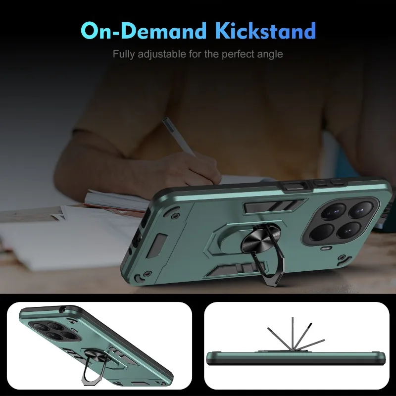 Military Grade Case For Xiaomi 17T 15T Pro Protective Cover Shockproof Ring Stand Holder Fundas Coque For Xiaomi 15 14 Pro Shell view 5