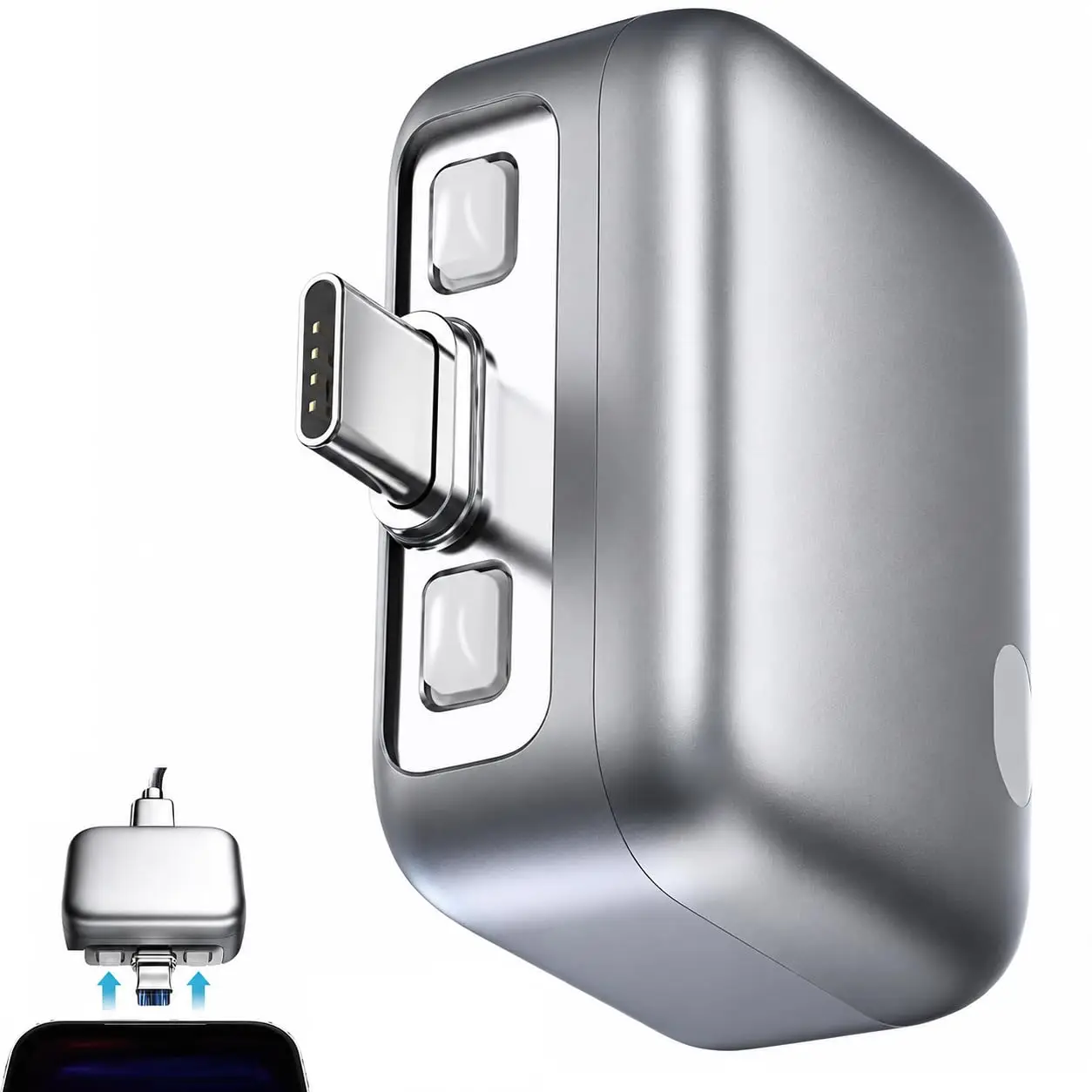 140W Smart Auto Stop Charging Adapter Silver Disconnect Charger for Laptop Phone & Tablet Auto Shut Off USB-C Charger Adapter