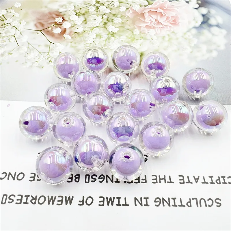 108/54 Stück 8/10 mm rosa Acrylperlen, Abstandsperlen. Lose Perlen DIY Perl-in-Perl-Material, Dekorationsperlen
