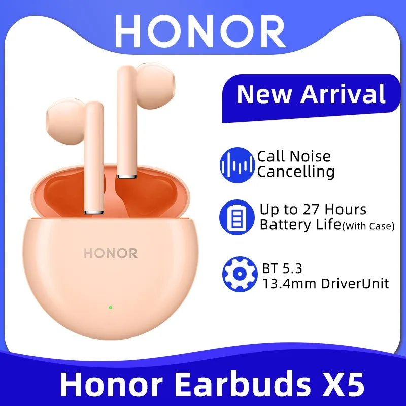 Honor Earbuds X5 TWS Earphone Bluetooth Call Noise Cancelling True Wireless Headphone 27 Hour Battery Life For HONOR 90