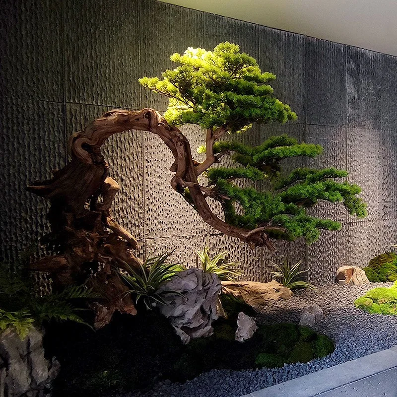 Simulated welcome pine cliff cypress modeling tree crooked neck false tree bonsai plant landscape decoration floor-to-ceiling Ch