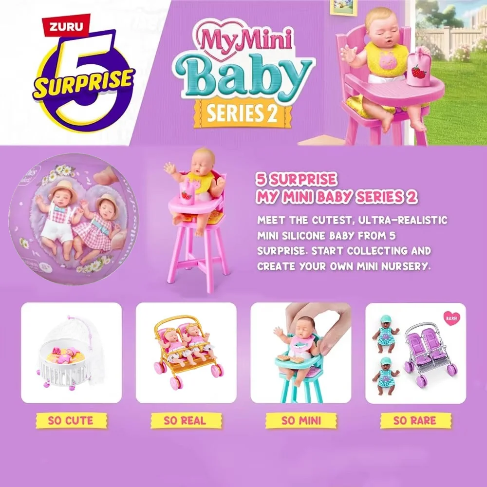 Zuru Überraschungspuppe Überraschungsserie 2 Mini Baby Mystery Kapsel-Kollektion 5 Mystery-Kollektionsspielzeuge Mini Neuheiten-Spielzeuge Blindbox