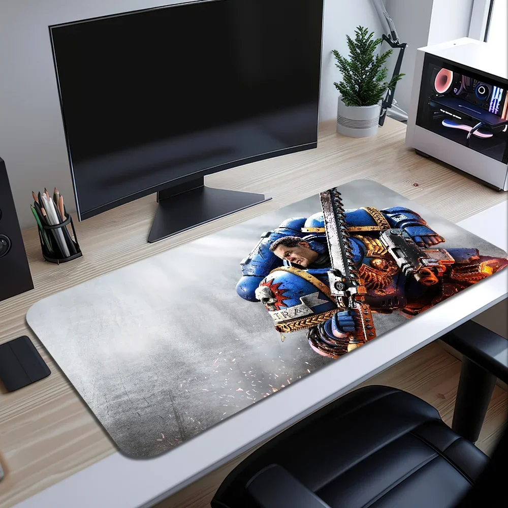 W-Warhammer-40k Space Marine 2 For PC Large MousePads Desk Gaming Mouse Pad Stitched Edges  Base Extended