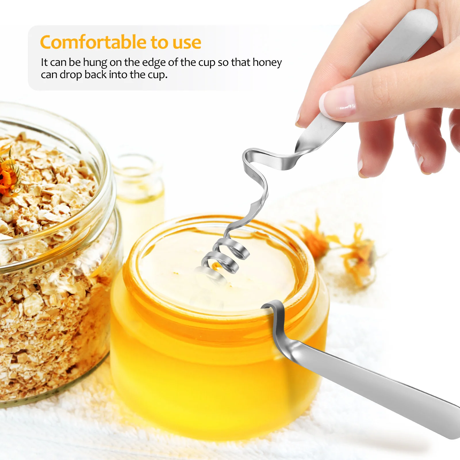 

4Pcs Coffee Spoon Set Stainless Steel Honey Jam Spoons for Tea Espresso Dessert Bar Small Stirring Spoons Honey Spoon