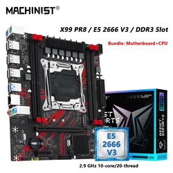 MACHINIST X99 PR8 Motherboard ,Optional LGA 2011-3 Xeon E5 2666 V3 CPU And DDR3 2*16GB RAM Memory combo