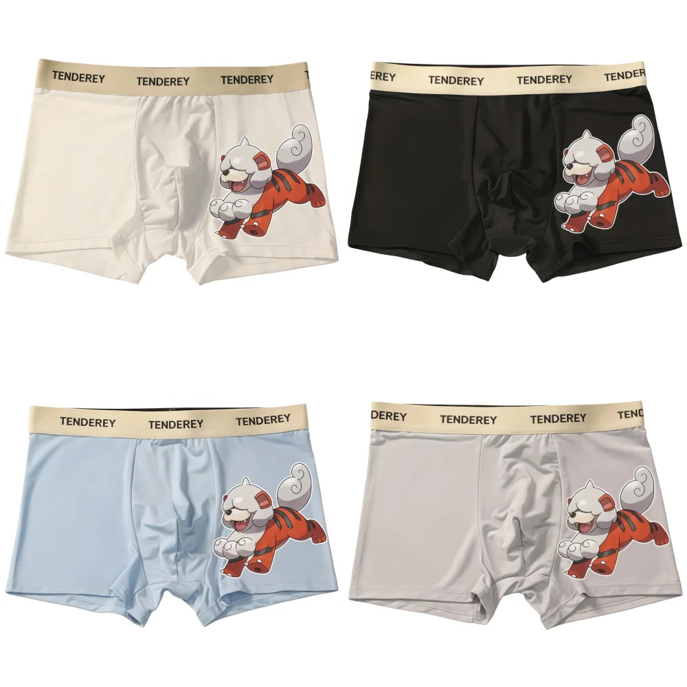 cueca-boxer-esportiva-pokemon-galar-growlithe-de-seda-fina-solta-tamanho-plus-confortavel-antibacteriana-respiravel-e-refrescante