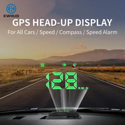 KWHUD HUD Head Up Display GPS Digital Car Speedometer Universal Windshield Projection Speed Alarm Gauges Auto Electronic Devices