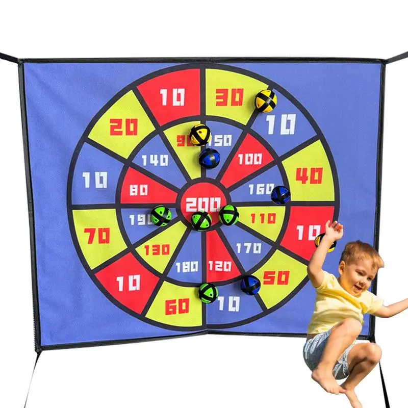 

Sticky Ball Dart Board Game Indoor Dart Game With 10 Balls Family Night Trampoline Toy Accessory Interactive Yard Toy For