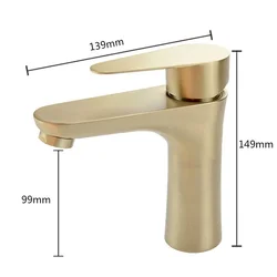 Bathroom Brushed Gold Sink Faucet Deck Mount Vessel Bowl Water Tap Single Handle Stainless Steel Lavatory Vanity Cold Hot Mixer