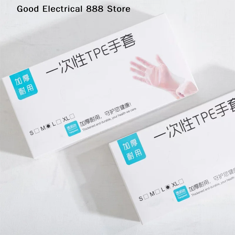 【G】50/100pcs Latex Free Gloves TPE Disposable Gloves Transparent Non-Slip Acid Work Safety Food Grade Household Cleaning Gloves