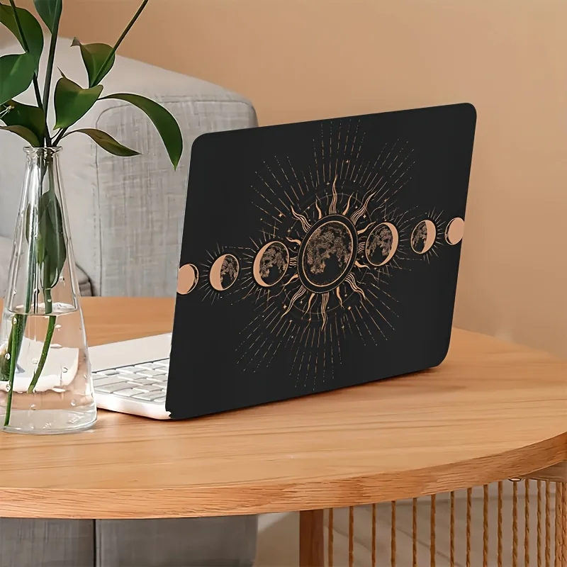 2-Pack Sun and Moon Scratch-proof Laptop Stickers - Waterproof, Wear-resistant, Self-Adhesive, No Residue,