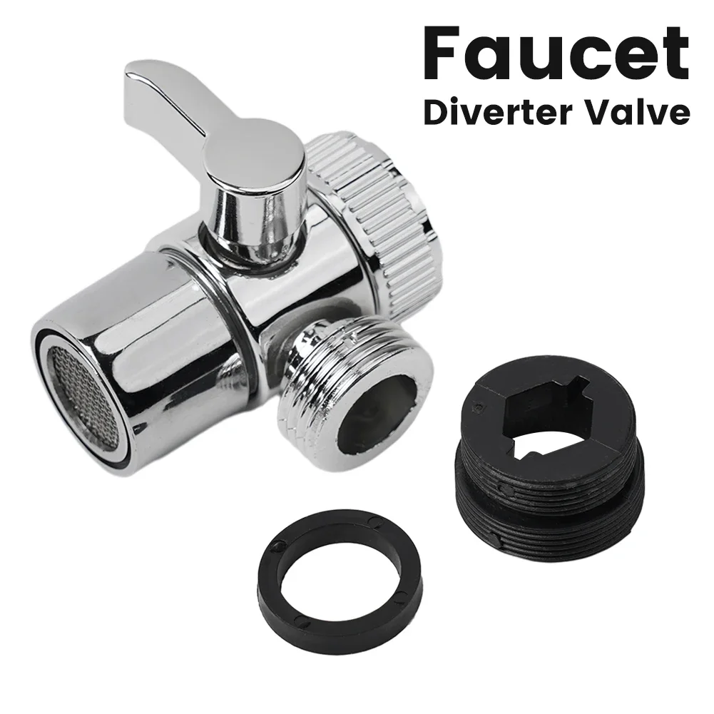 Water Tap Connector Sink Splitter Faucet Adapter Faucet Diverter Home Improvement 1pc Chrome M22 X M24 Plastic