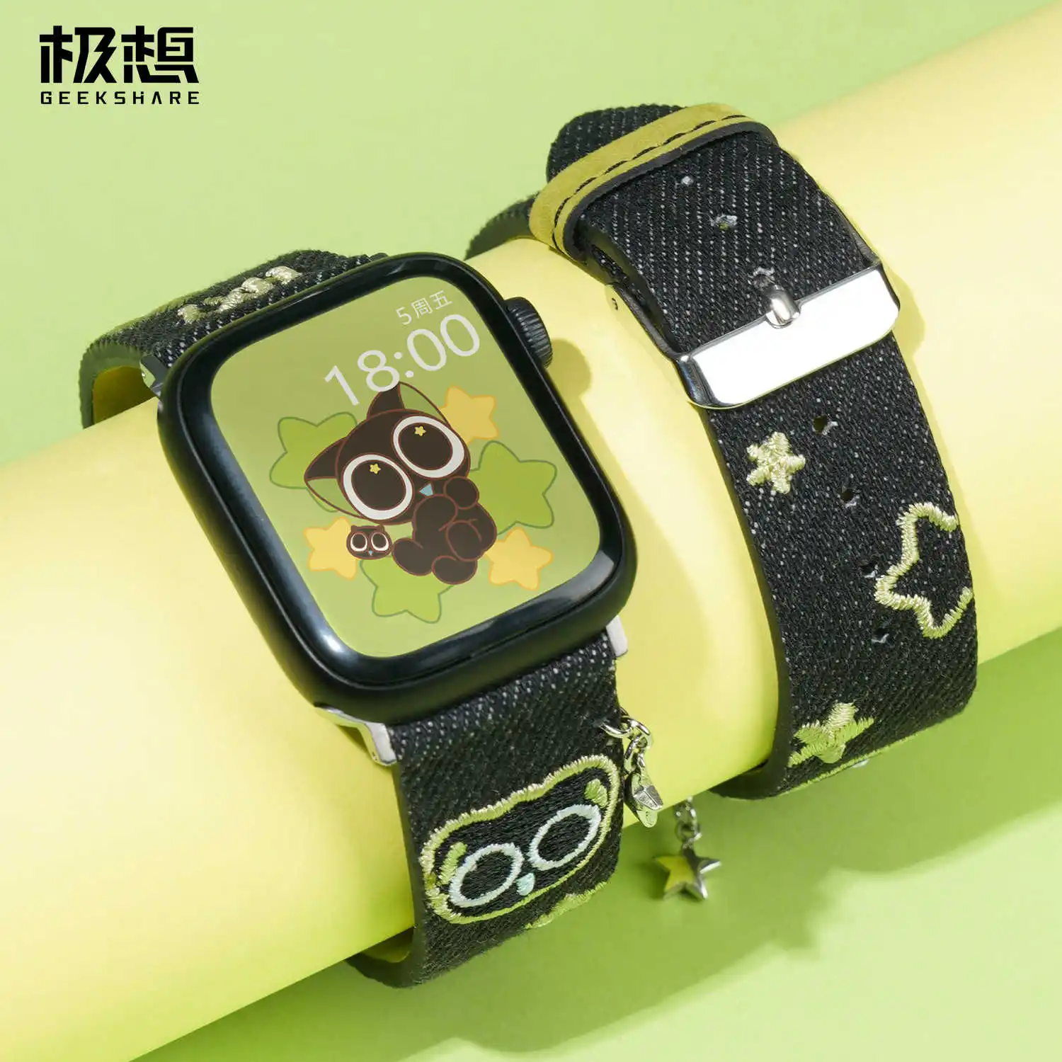 Suitable For Apple Iwatch Smartwatch Strap Apple Watch S7/8/9/10 Generation Summer Star Wing Monogatari Luo Xiaohei Series Gifts