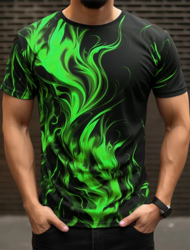 Imagen 2 del producto Camisetas de tendencia a la moda para hombre, camiseta de calle con estampado 3d de la serie Flame de manga corta, camisetas informales con cuello redondo de talla grande 6XL