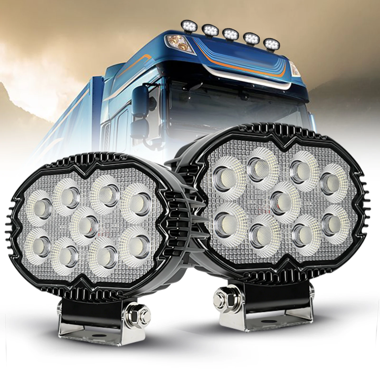 HL 5.5-Inch Elliptical Aluminum Alloy Casing Automotive LED Working Light Floodlight for Cars Trucks And Excavator off-road use