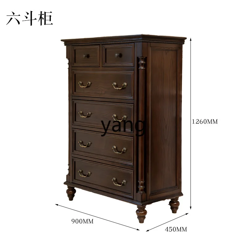 

tgf American Retro Solid Wood Bedroom French Pure Solid Wood Bedside Storage Cabinet