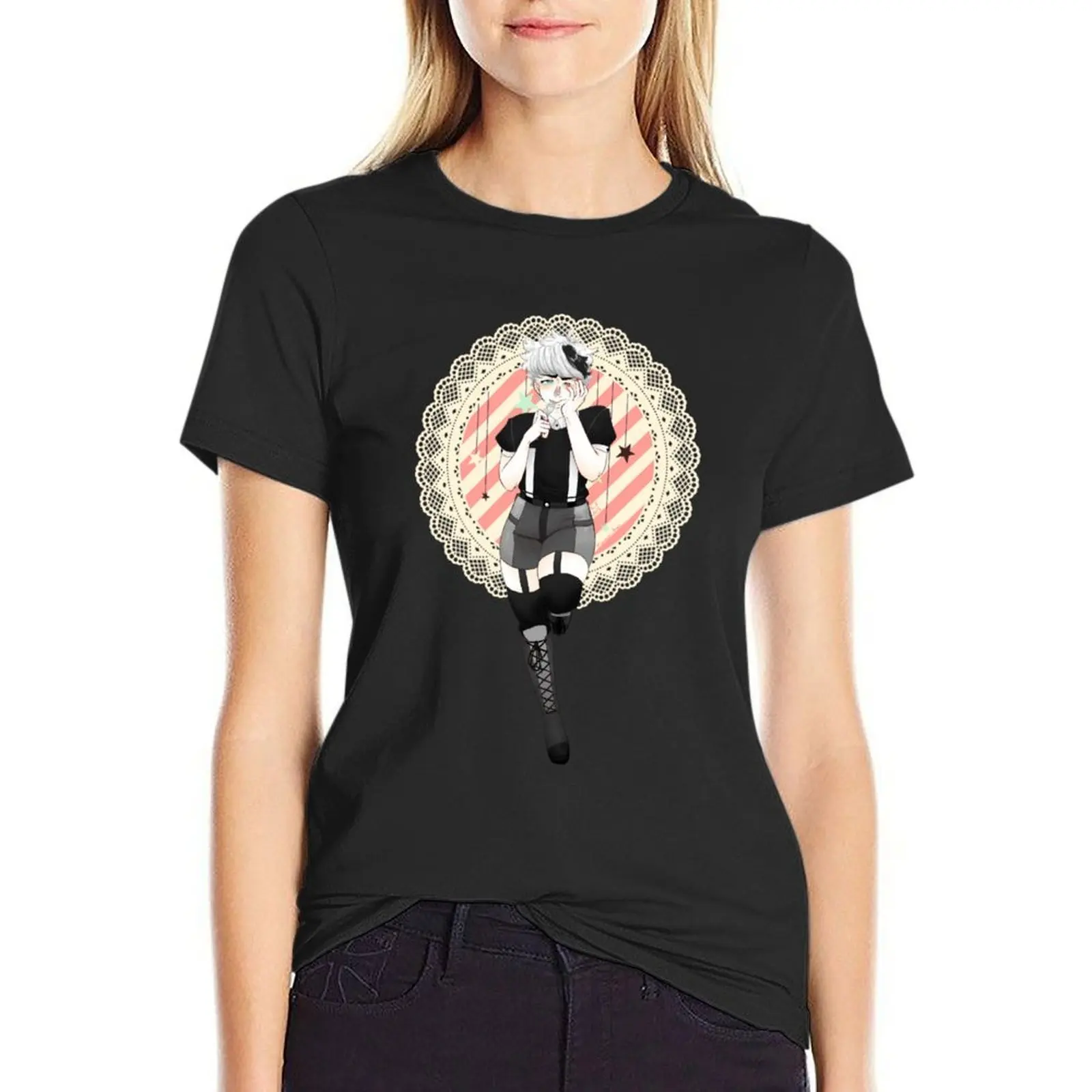 Appetite of a People-Pleaser Unofficial Ghost and Pals merch T-Shirt summer top cute tops Women's cotton t-shirt