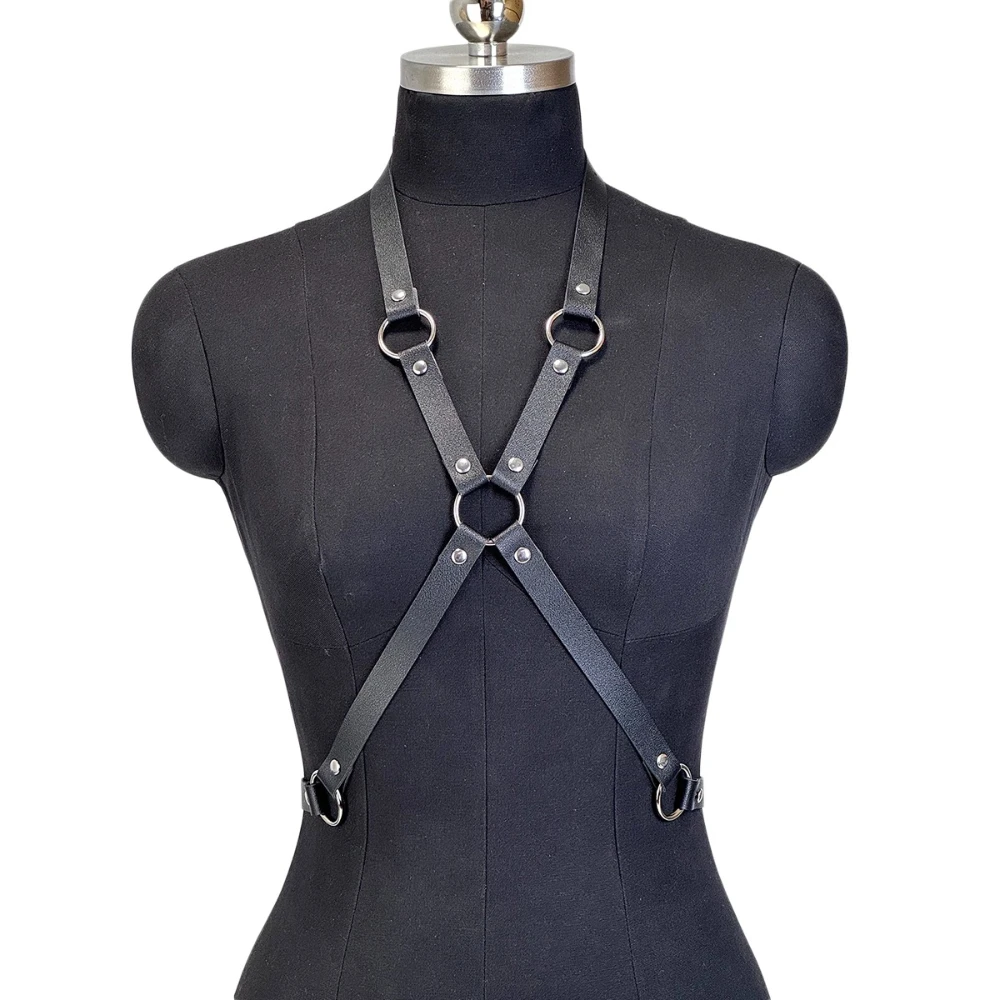 Cinturón de Cuero PU para Mujer, Estilo Punk, Arnés Gótico, Cinturón de Bondage, Accesorios Exóticos para Fiestas y Campamentos