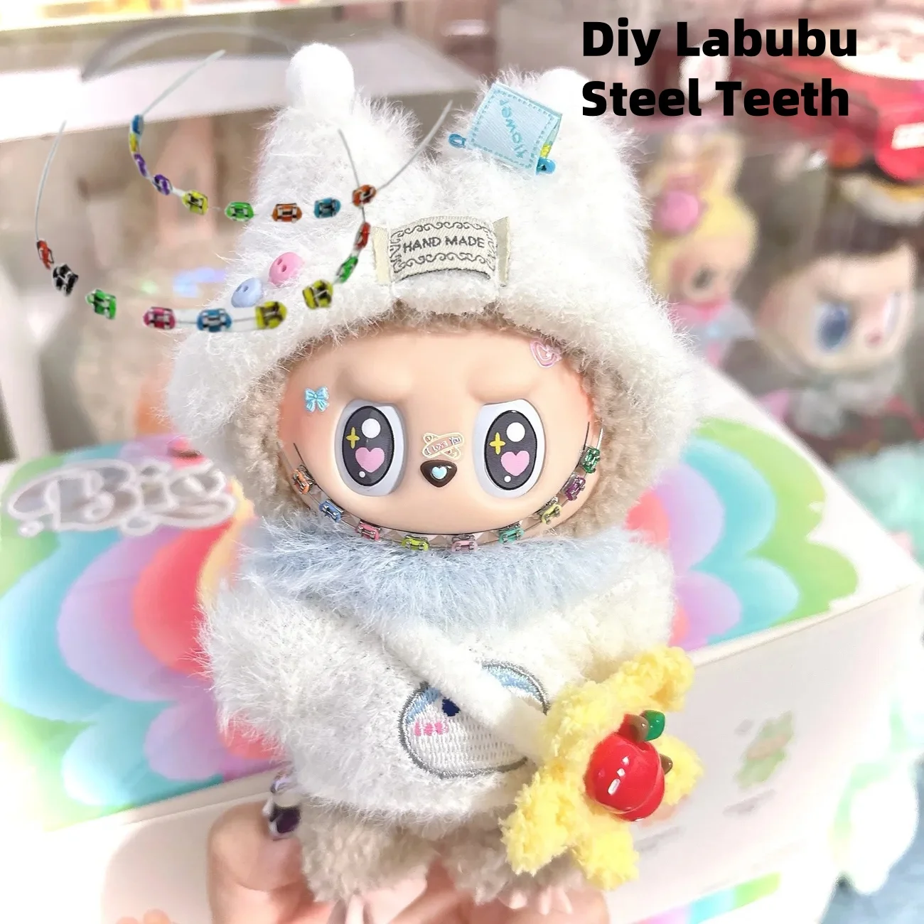 

New Diy Labubu Colored Steel Teeth Transparent Steel Teeth Decoration Ornament Anime Figure Model