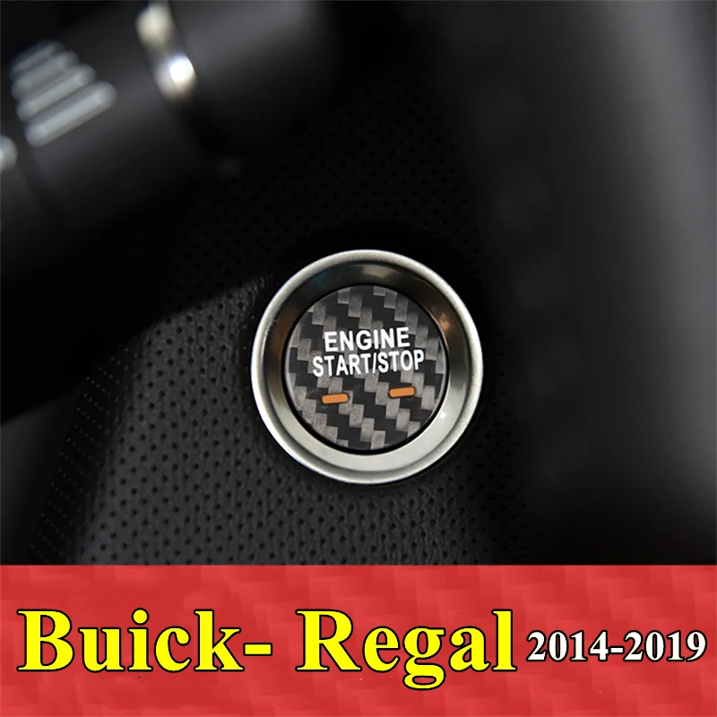 

For Buick Regal Car Engine Start Stop Button Cover Real Carbon Fiber Sticker 2014 2015 2016 2017 2018 2019