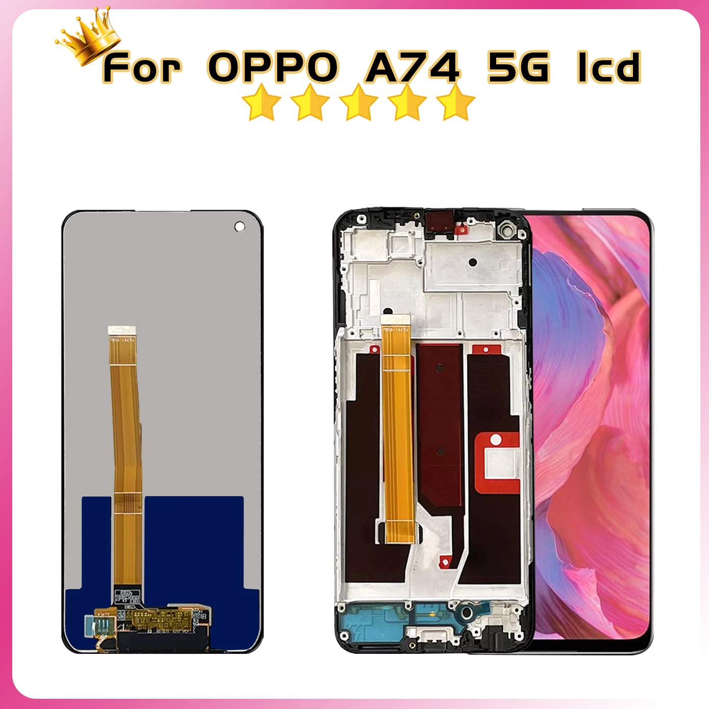 High quality 6.5\'\' For OPPO A74 5G CPH2197 CPH2263 LCD Display Touch Screen Replacement For OPPO A74 5G LCD Digitizer Assembly