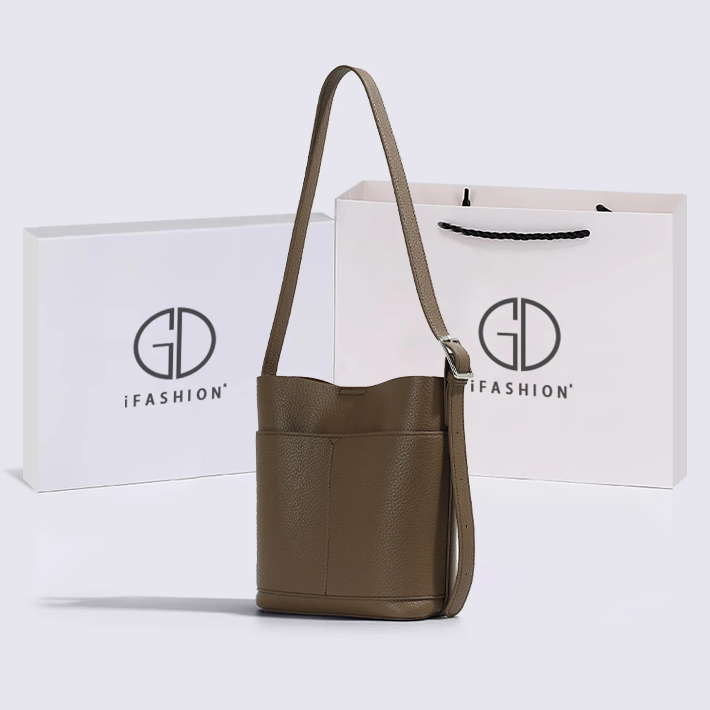 

Женская сумка-ведро в городском простом стиле, большая вместительная сумка через плечо для поездок на работу, модная и практичная.