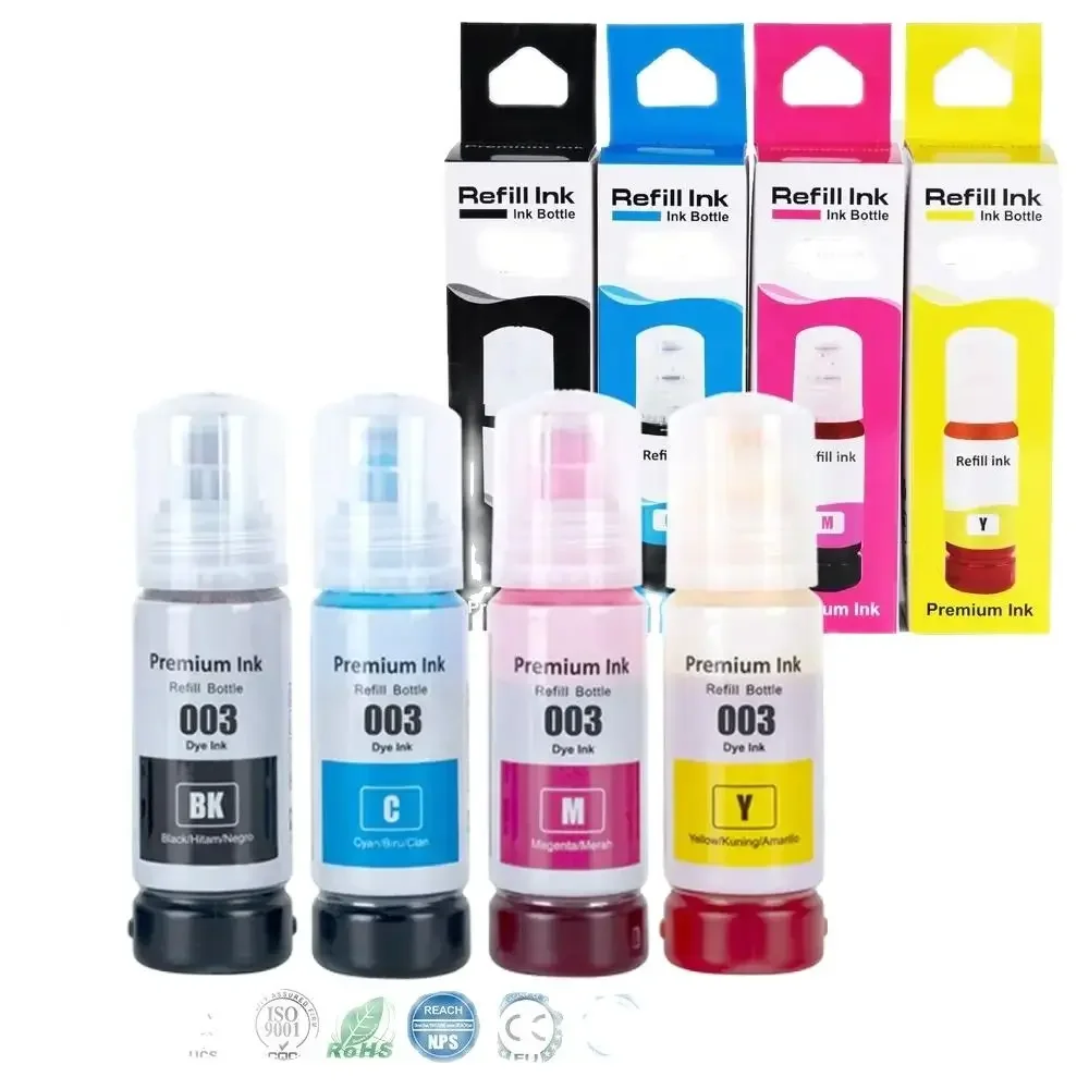 003 Refill Tinta Dye Ink Premium Compatible Color Bulk Water Based Bottle for Epson L3100 L5196 L3110 L3150 Printer