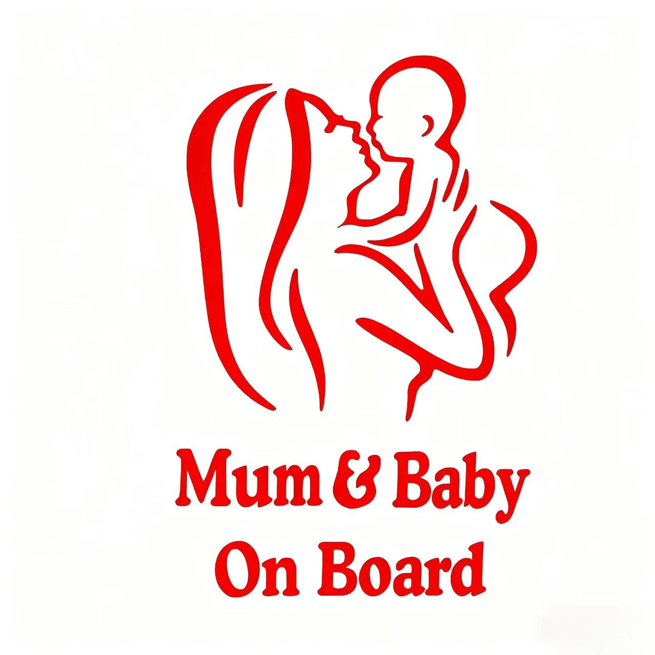 Waterproof Vinyl Mum Baby On Board Car Sticker Warm Mother Baby Pattern Safety Warning Decal For Car Rear Window Decor - view 5