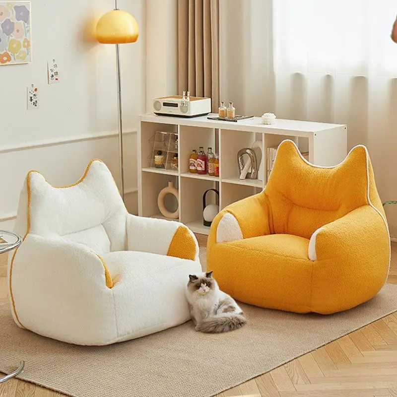 White Soft Warm Plush Sofa Chair Cover(No Filler) with Zipper Mini Berber Fleece Sofa Cover Bedroom/Balcony Small Furniture