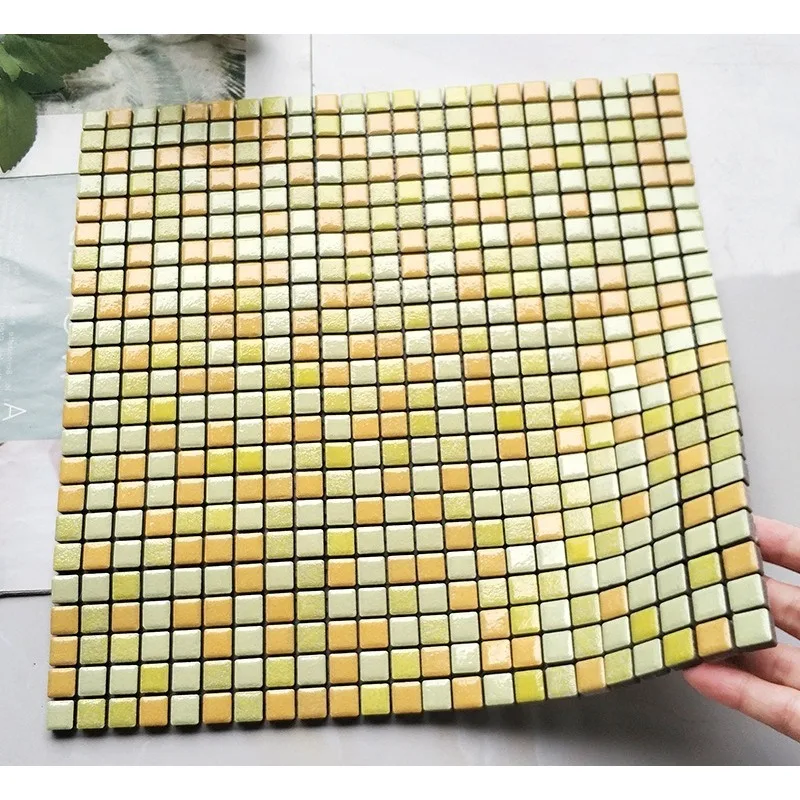 1.2cm small granular colored ceramic mosaic tiles for bathrooms, kindergartens, clothing stores, bar counters, and background