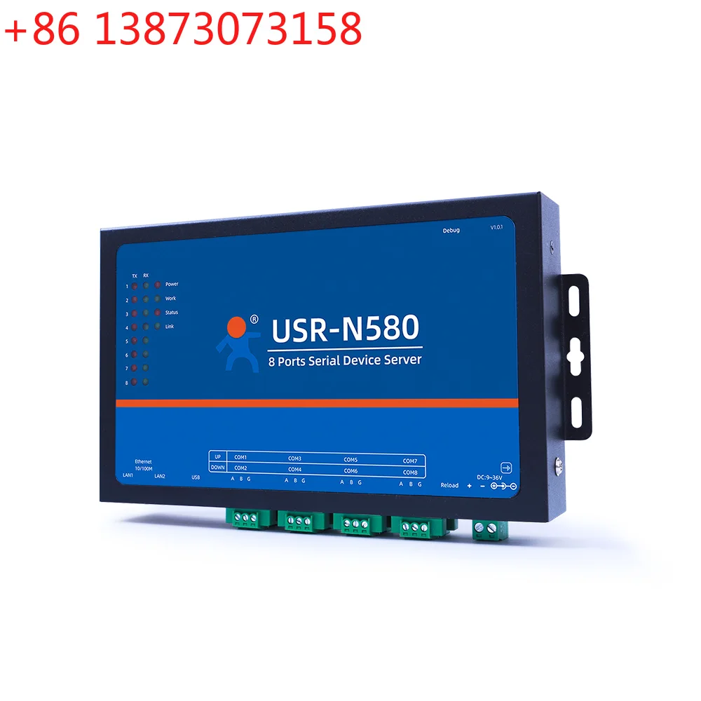 

8 RS485 Ports Serial Ethernet Converter IOT Server of Modbus Gateway RTU to Modbus TCP USR-N580