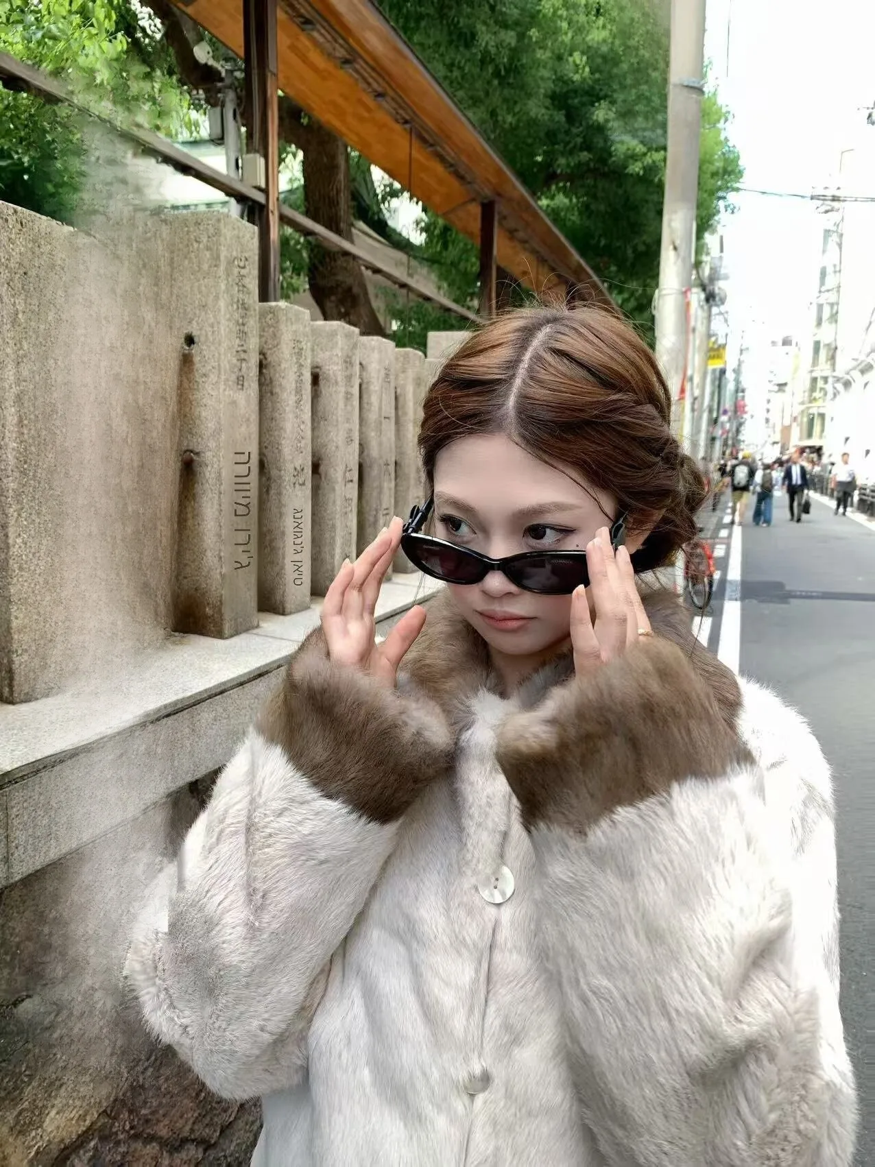 

ato Hero Premium Quali Rabbit Fur Collar Pure White Color Blo Fur Coat Women's Long Sve Stand Fit New Trend Oute...