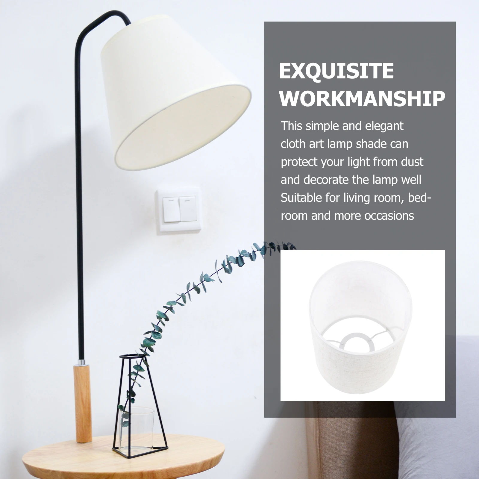 

1pc Simple Cloth Shade For Home Light Decor Lamp Cover Cozy Lighting Bedroom Office Modern Lampshade Dust Protection