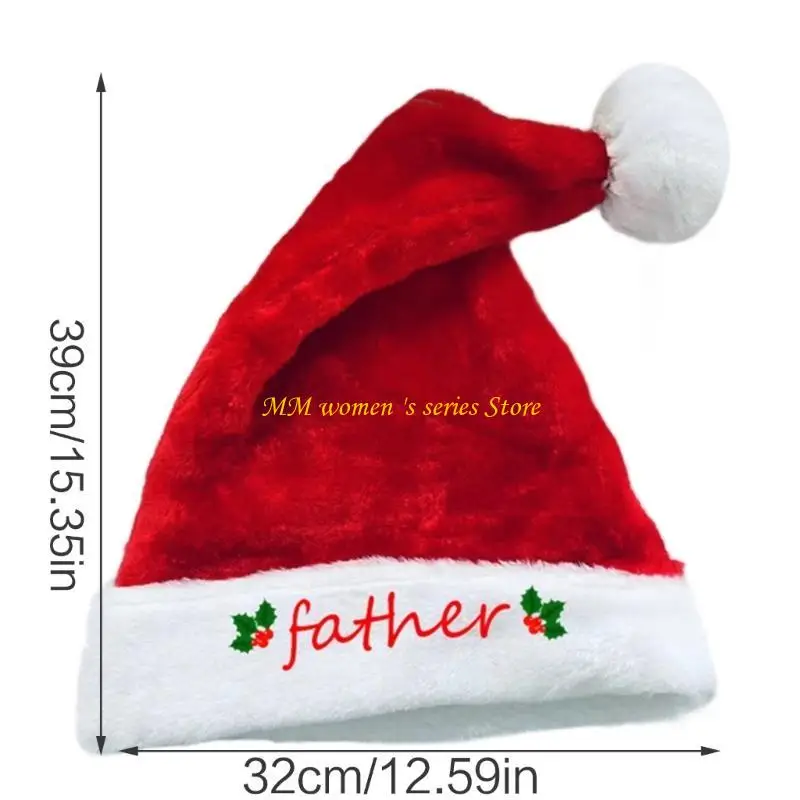 Q39C Đỏ Sang Trọng Giáng Sinh Mũ Cho Kỳ Nghỉ Sự Kiện Ông Già Noel Trang Phục Đảng Mũ Dành Cho Người Lớn Trẻ Đáng Yêu Santa Cụ