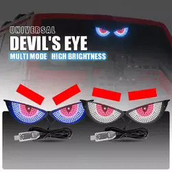2PCS Car Devil Eyes Light Modification Eye Animation Led Display Decor Pixel Panel Window Trim Lamp USB Multi-Mode Lamp