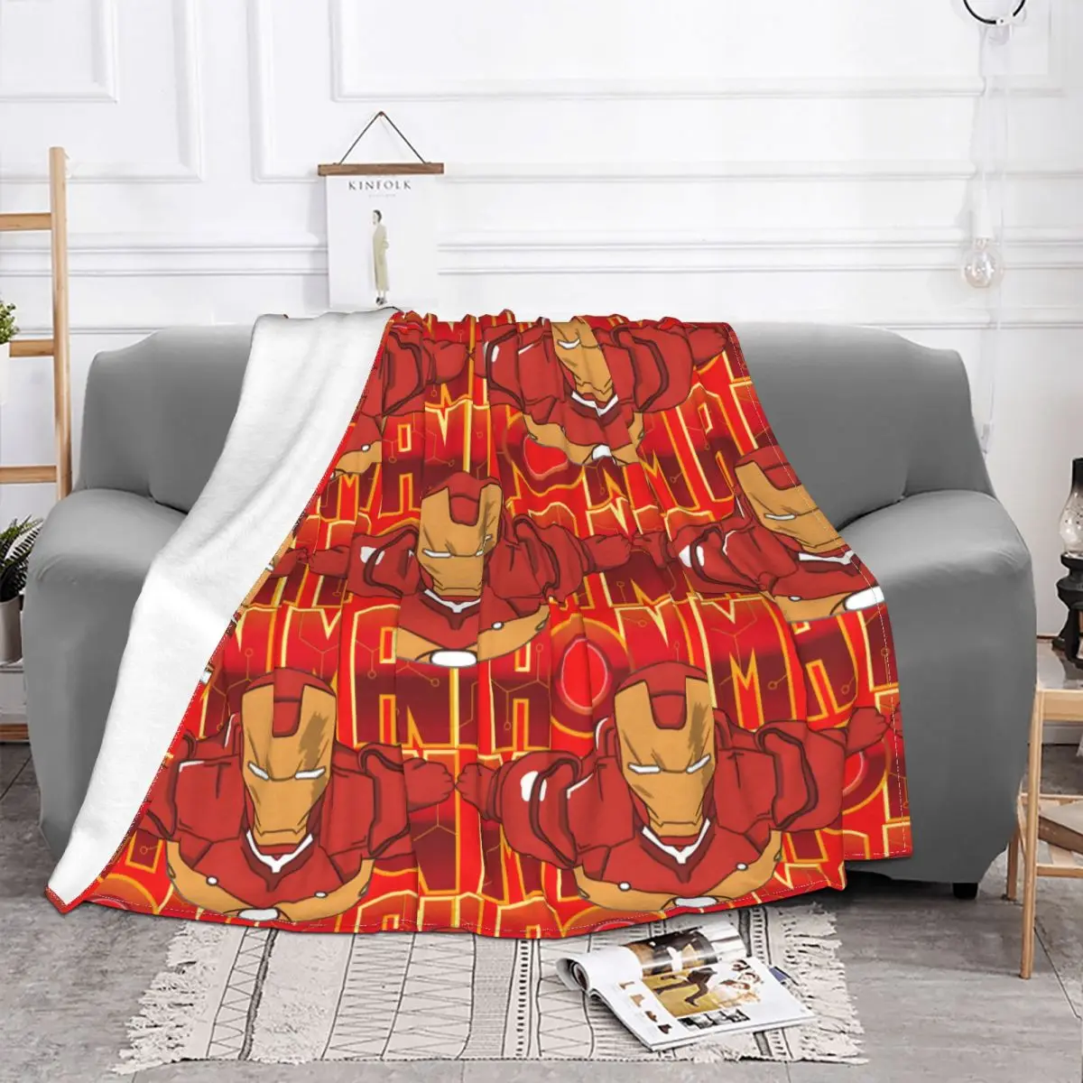 Flying Tony Blanket Marvel Iron Man Flannel All Season Breathable Lightweight Throw Blankets For bed Rug Piece