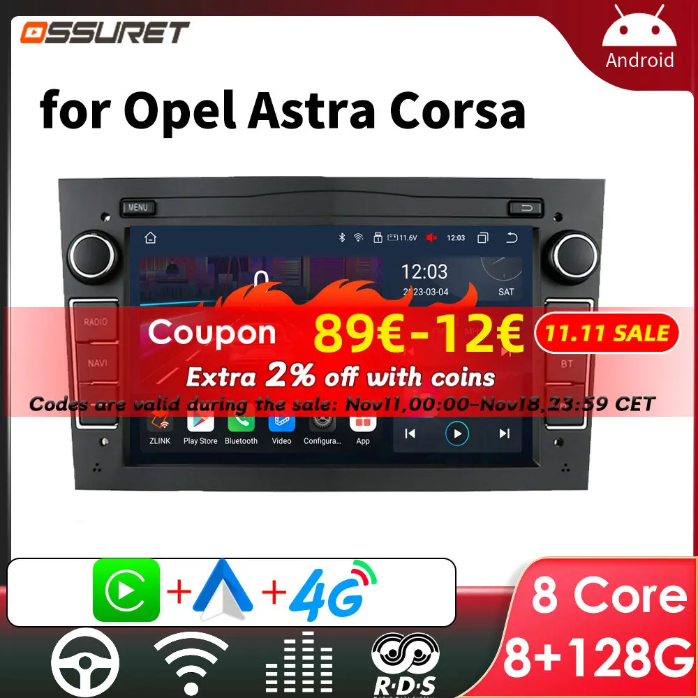 Android Car GPS PLAYER for Opel Astra H J 2004 Vectra Vauxhall Antara Zafira Corsa C D Vivaro Meriva Veda Carplay Radio Screen