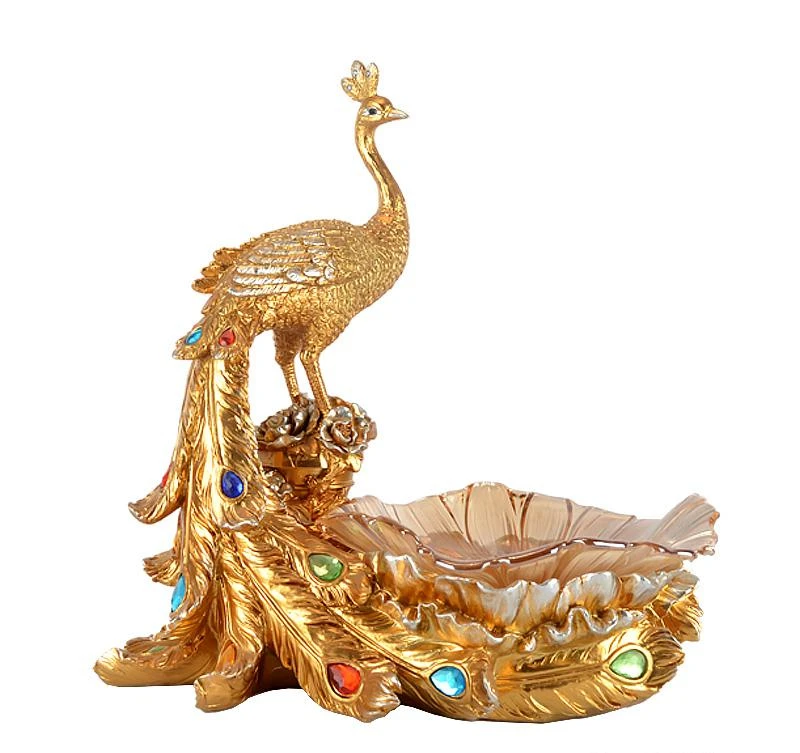 

European Style Peacock Fruit Candy Plate Home Living Room Dim Sum Dry Fruit Plate Desktop Creative Storage Decoration Snack Tray