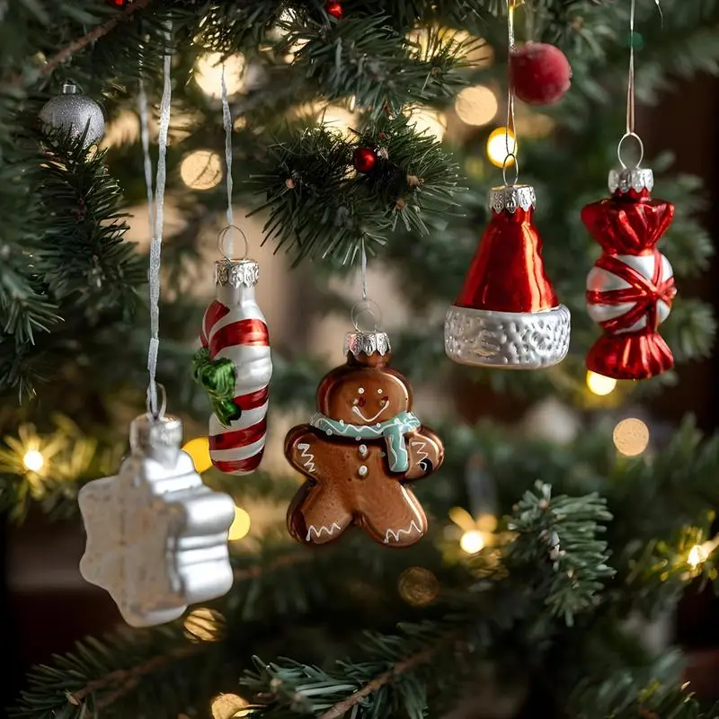 Pendentif créatif en verre pour sapin de Noël, ornement de Noël, décoration de Noël, bonhomme de neige, flocon de neige, 9 pièces, 2025