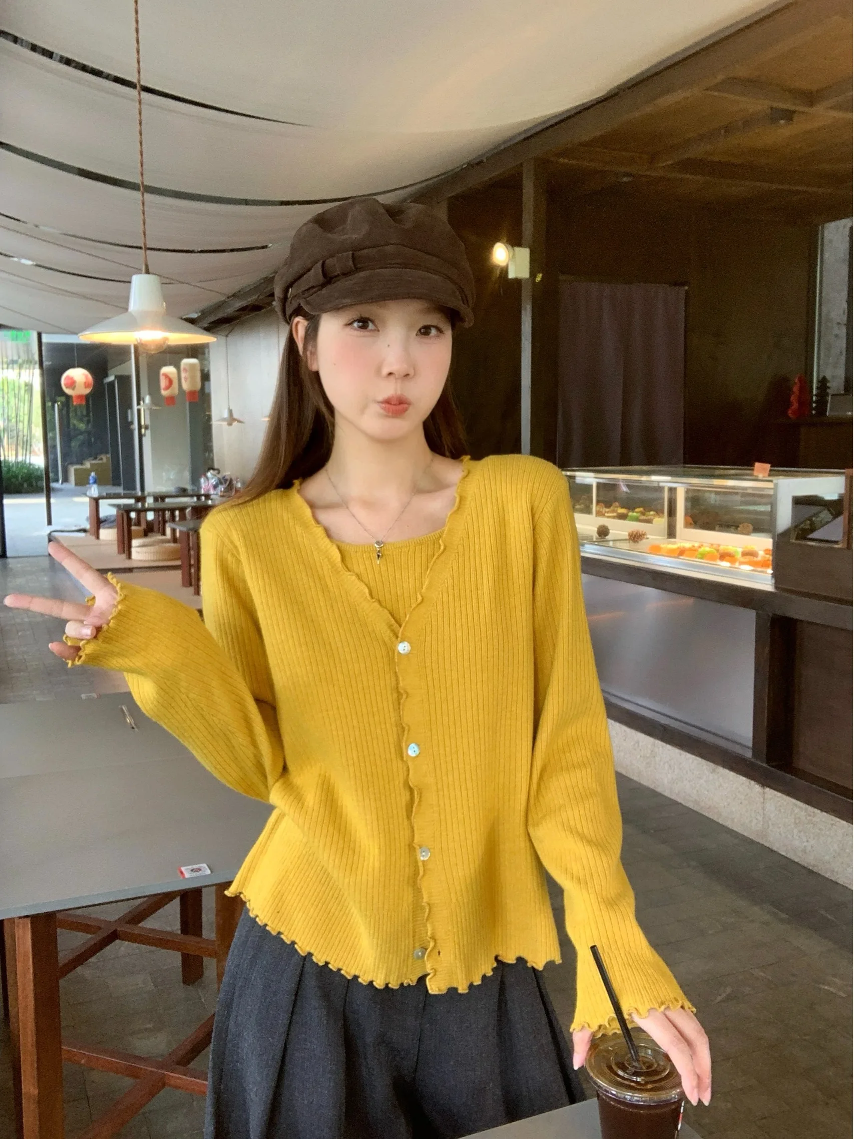 

plus Size Knitted Long Sleeve Sweater Autumn Winter New Style Korean Slimming Versatile Wood Grain Knitwear Top for Women